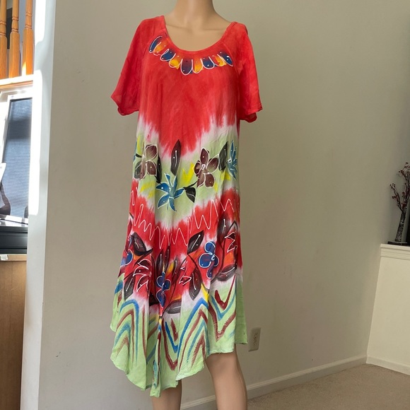 NWOT Orange Tropical Hawaii Dress     Size: OS - Picture 1 of 6